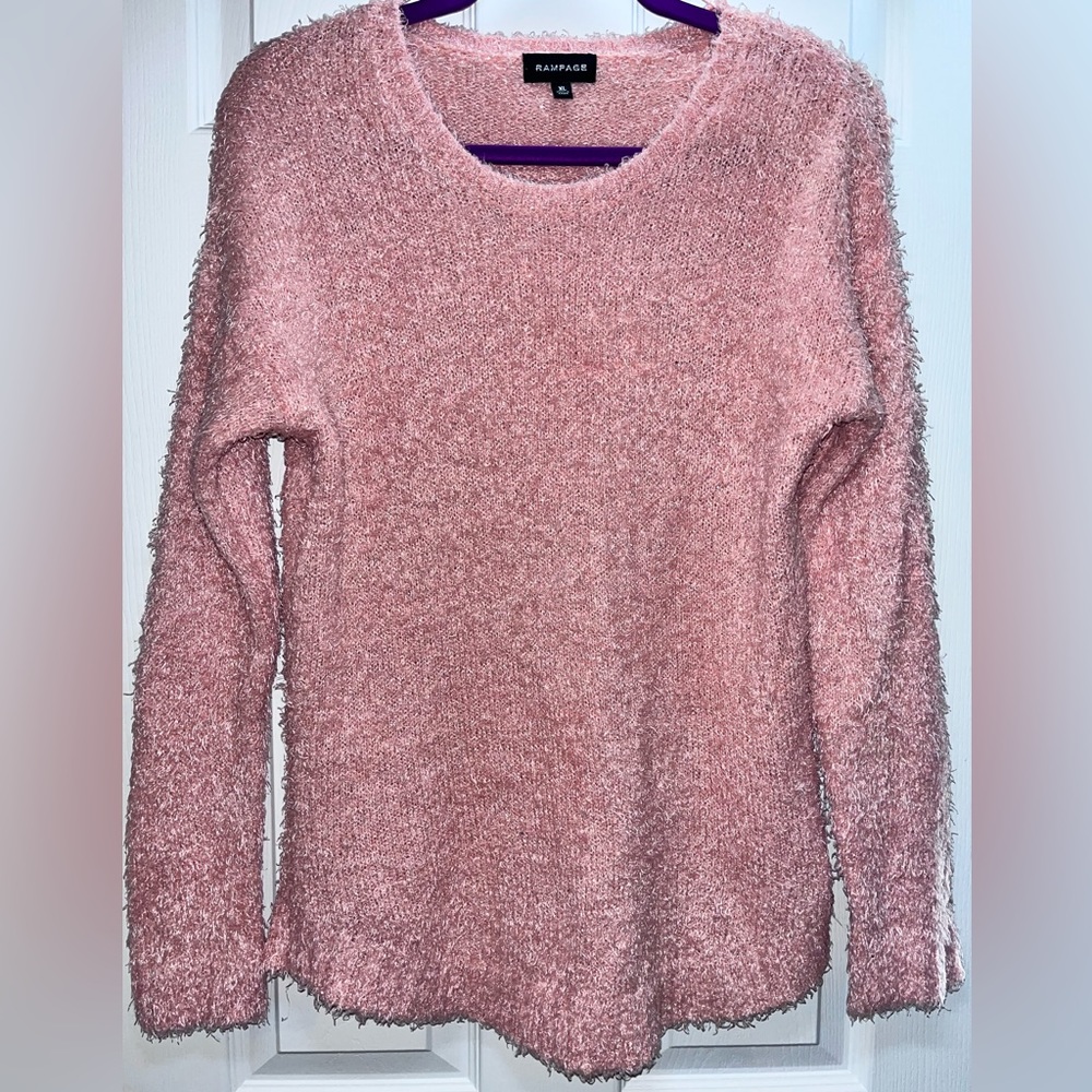 Rampage, Y2K, winter, kawaii, soft, girly, pink, silver, glittery, sweater